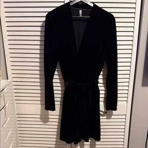 Elegant Black Velvet Robe